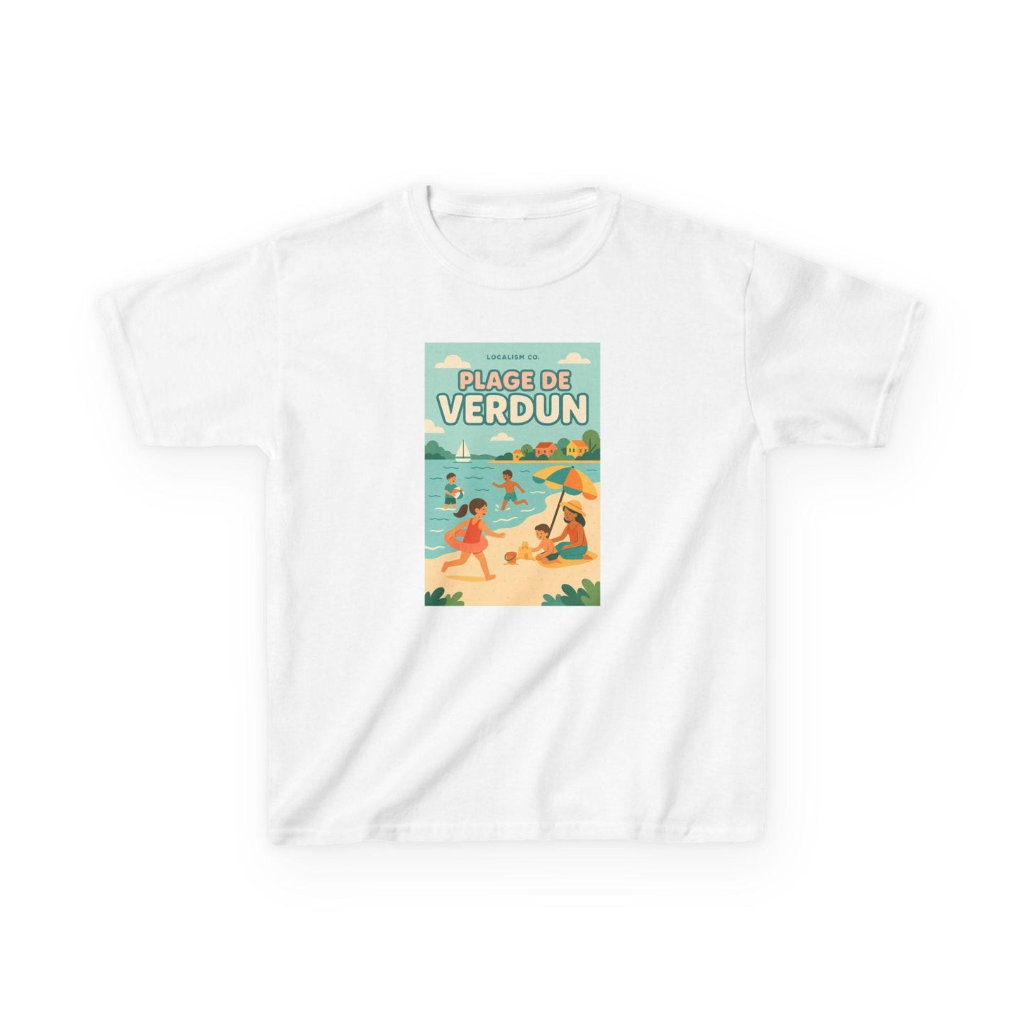 T-shirt Enfant "Plage de Verdun" - Fierte Locale Montreal en Couleurs Pastel
