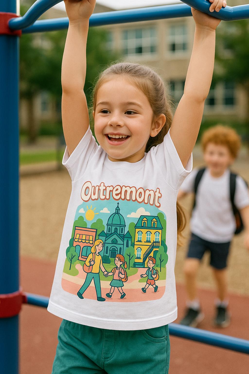 Outremont Magique - T-shirt Pastel Enfant Local Colore et Mignon Pour la Rentree Ecole Montreal Quebec