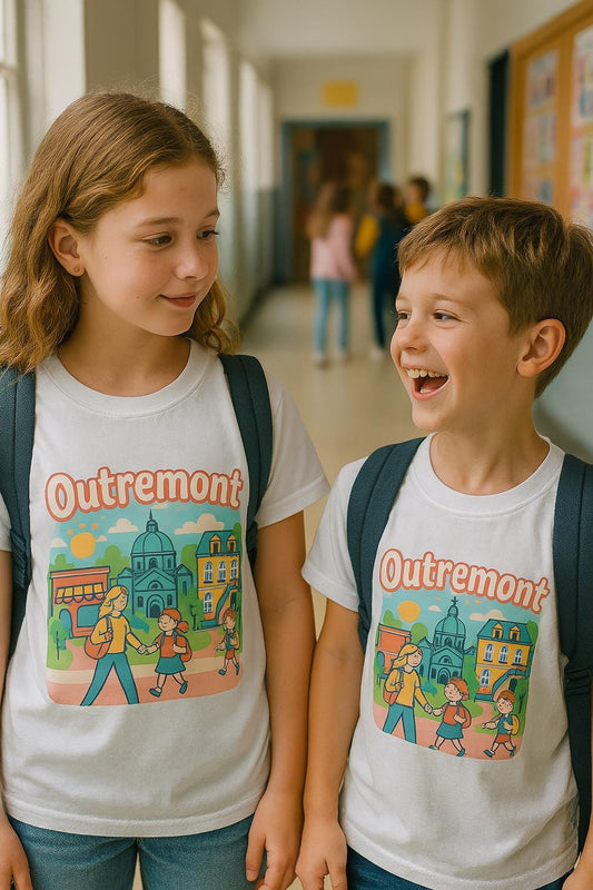 Outremont Magique - T-shirt Pastel Enfant Local Colore et Mignon Pour la Rentree Ecole Montreal Quebec