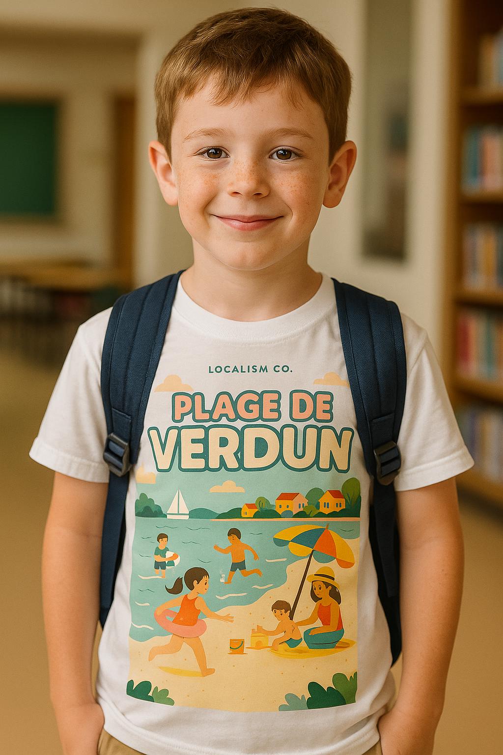 T-shirt Enfant "Plage de Verdun" - Fierte Locale Montreal en Couleurs Pastel
