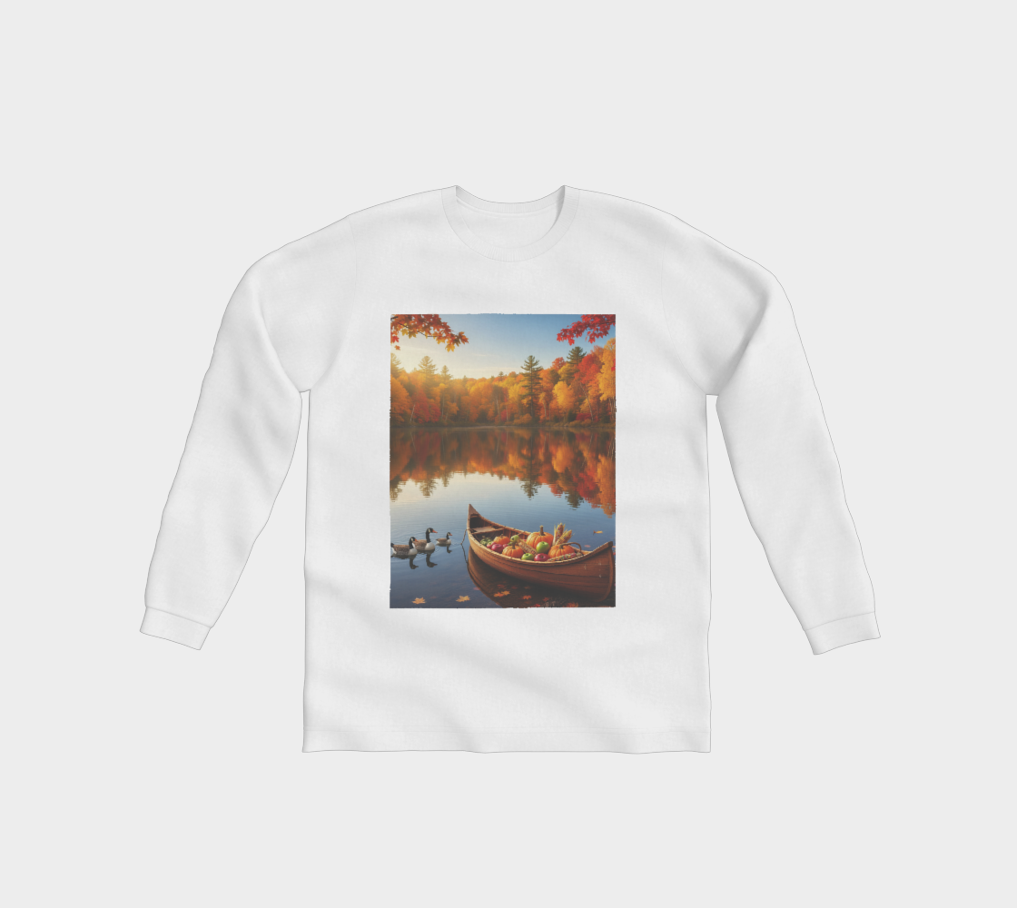 Autumn Lake Reflections Art - Canadian Canoe Harvest Scene Decor