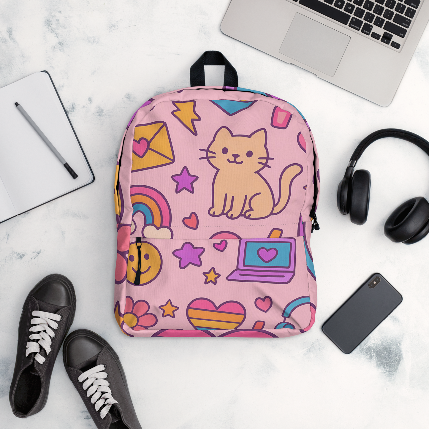 🌈 Kitty Rainbow Backpack for Girls | Sac à Dos Chat Arc-en-Ciel Pour Filles Âgées de 5 à 12 Ans 🎒✨