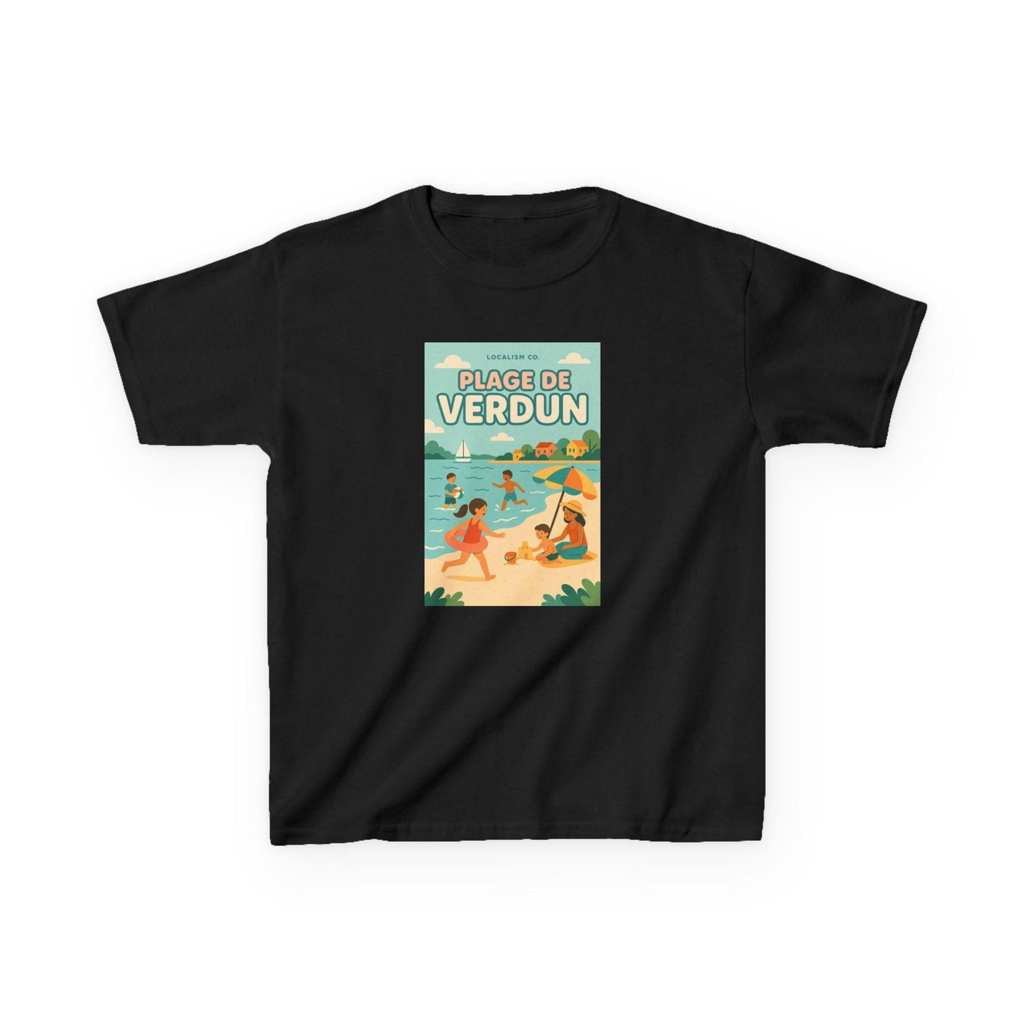 T-shirt Enfant "Plage de Verdun" - Fierte Locale Montreal en Couleurs Pastel
