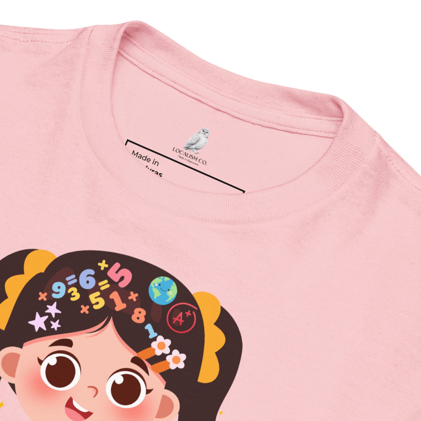 Curious Girl on Rainbow | Soft & Colorful Tee for School Girls